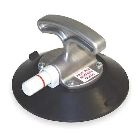 A single 6-inch black rubber suction cup with a silver horizontal T-handle and a pull-tab release, shown on a plain background