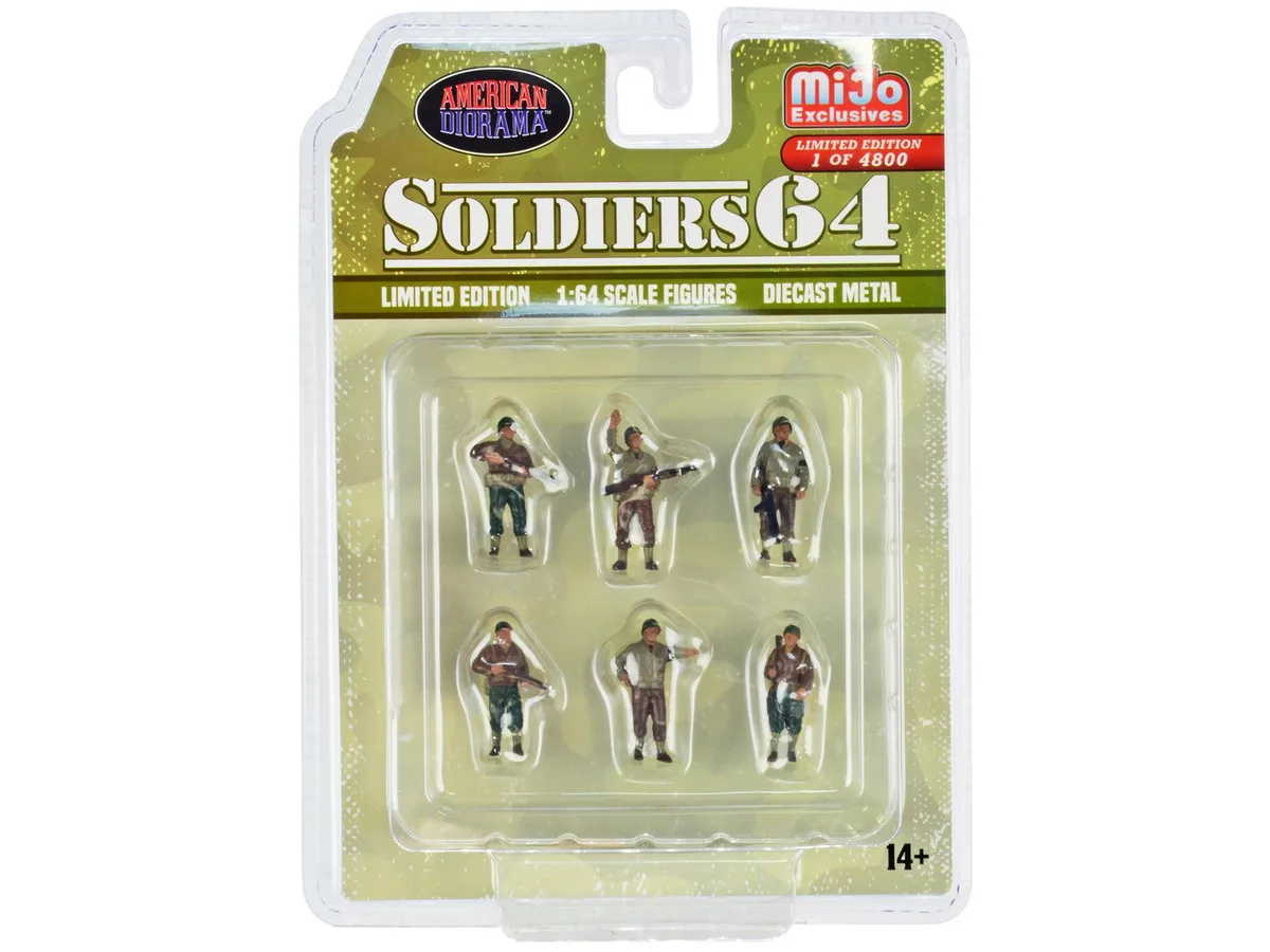 American Diorama American Diorama Soldiers 64 6pc Diecast Military Figures Limited 4800 1/64 Scale — product photo