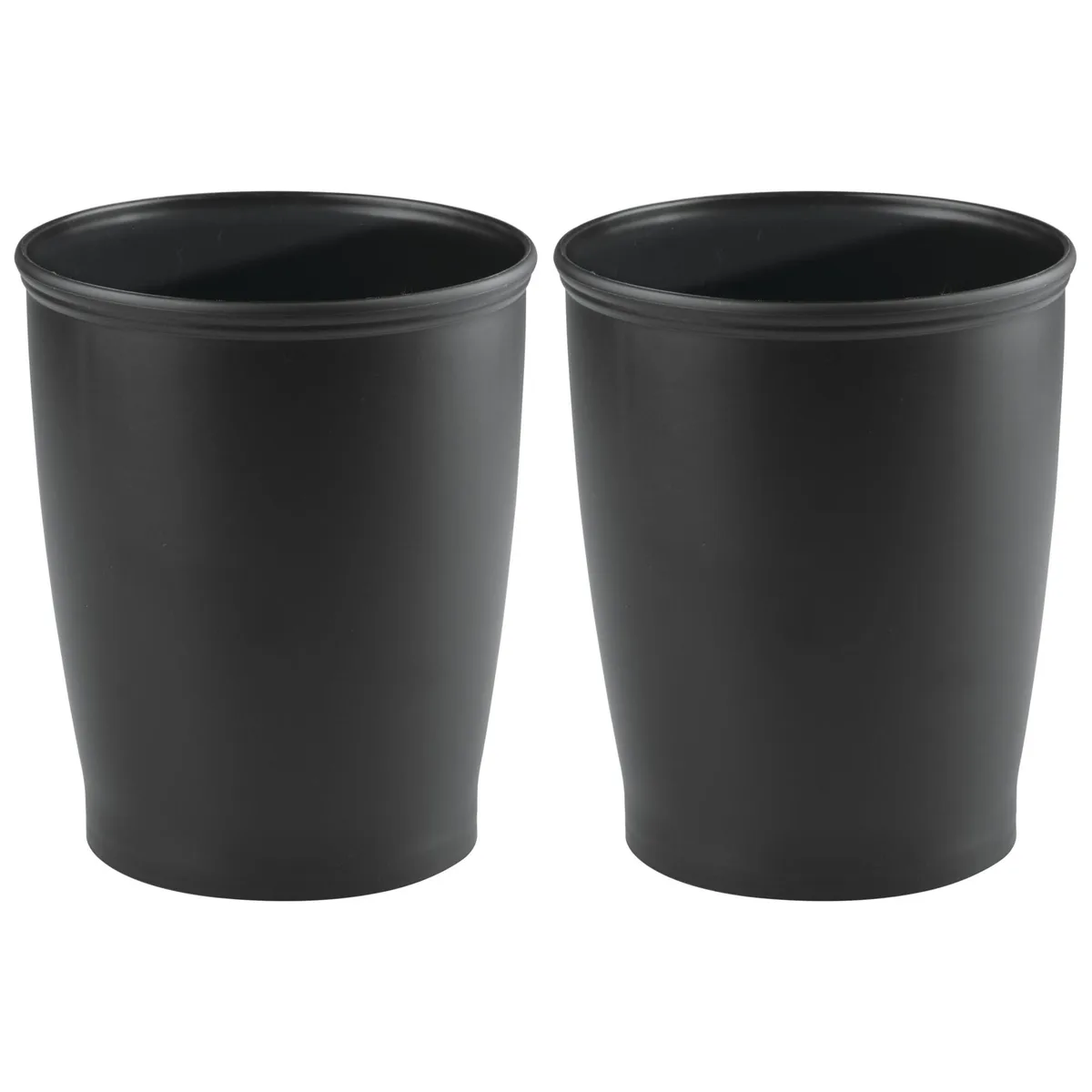 Three small round white plastic bins in a pack
