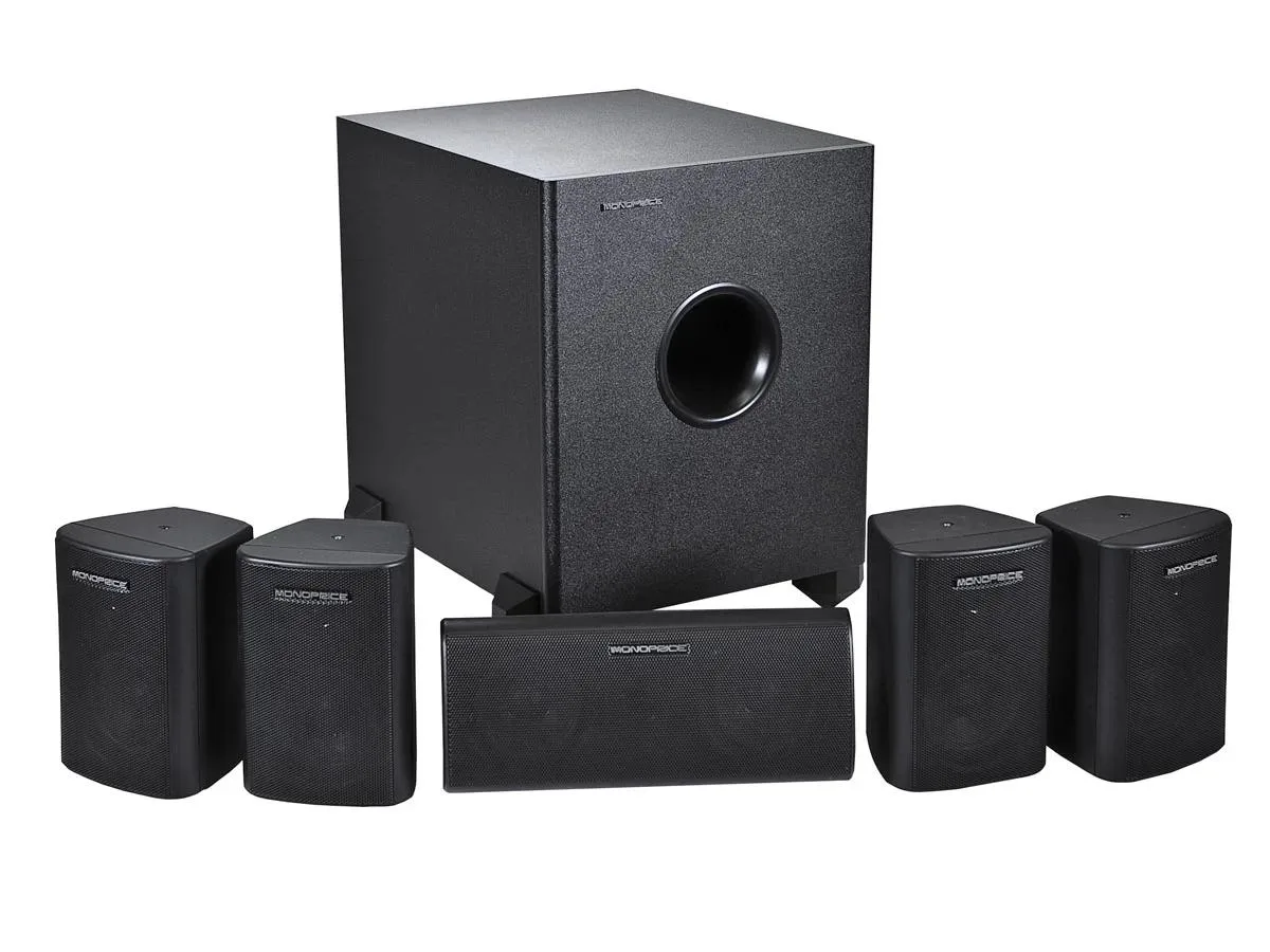 Monoprice Inc. Monoprice 108247 5.1 Channel Home Theater Speaker System Black — product photo
