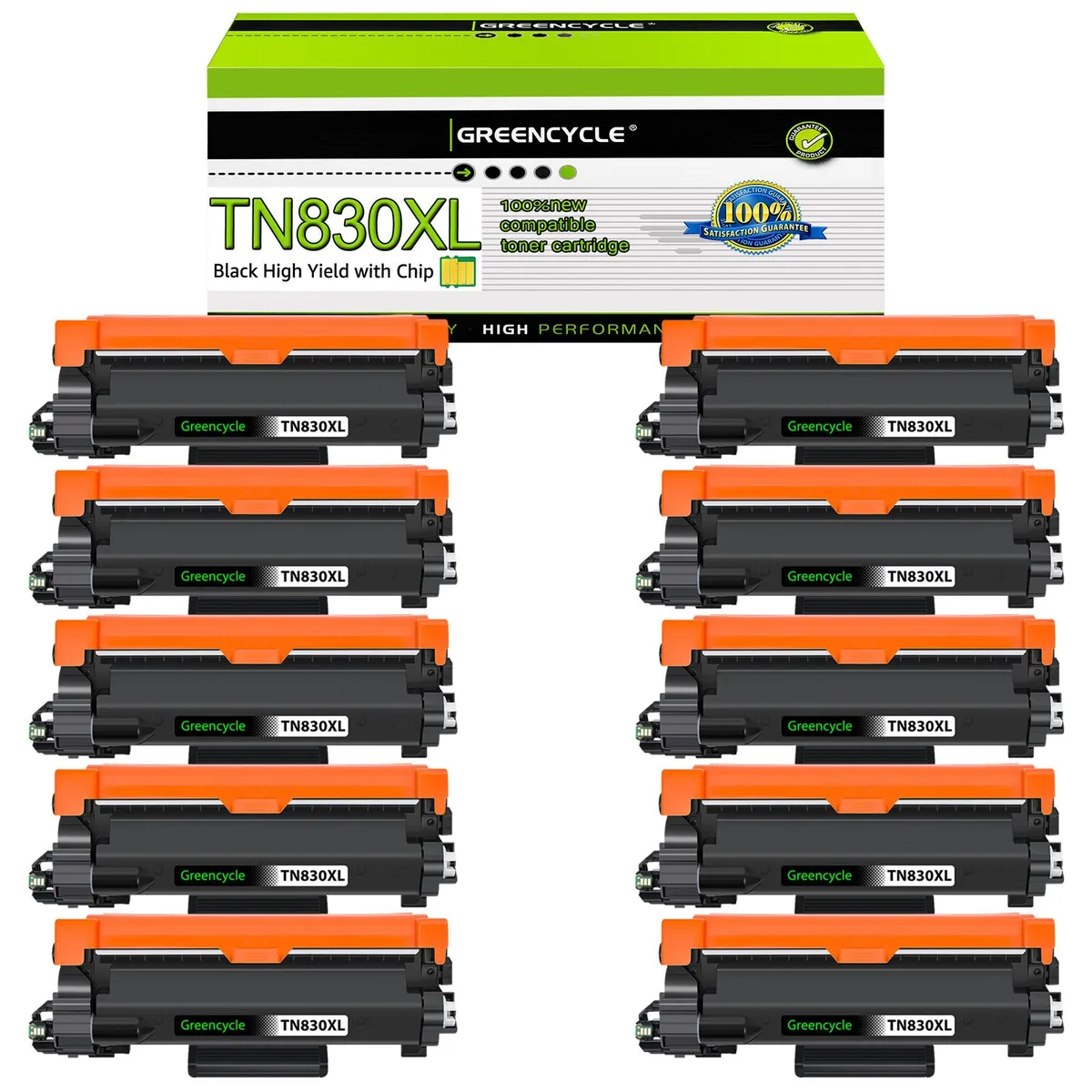 GREENCYCLE GREENCYCLE 10 Pack TN830XL Black Toner Cartridge — product photo