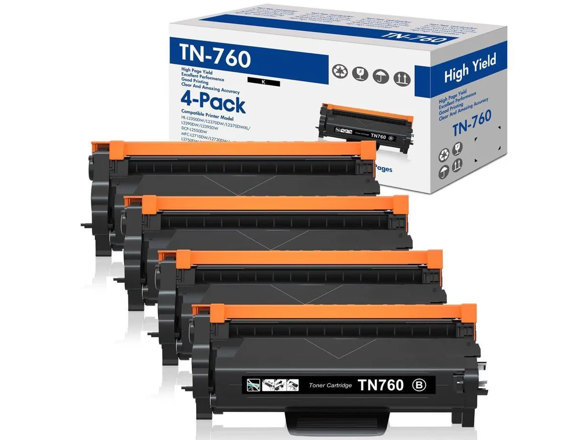V4ink V4ink TN760 TN730 with Chip 4-pack black toner cartridges 3000 pages — product photo