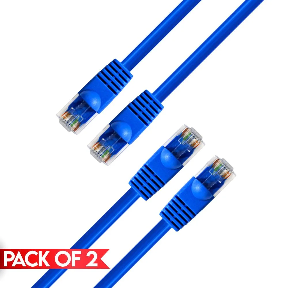 CMPLE CMPLE 2-pack Cat5e network ethernet cable 7 ft Blue — product photo