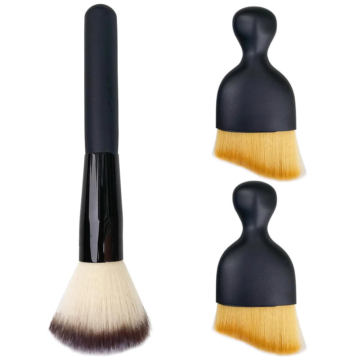Three small microfiber dusters with plastic handles