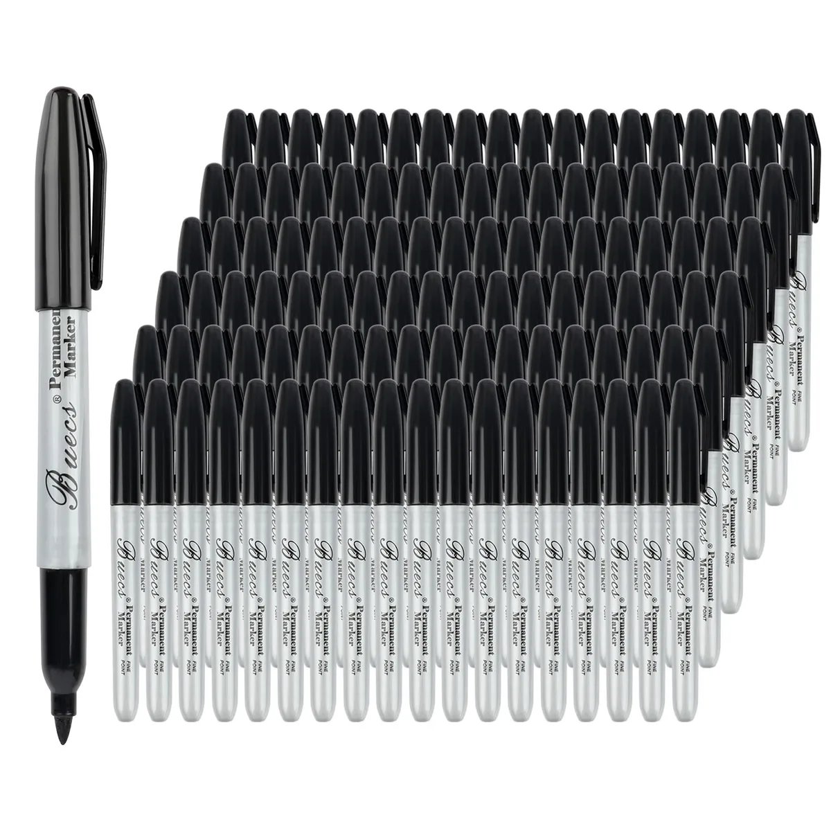 Box of 200 black fine-point permanent markers