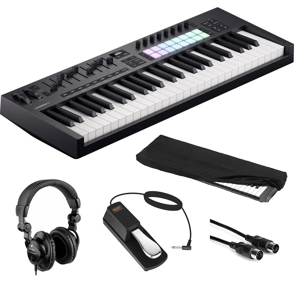 Novation Novation Launchkey 49 MK4 MIDI Keyboard Controller Bundle with Headphones, Pedal, Dust Cover, MIDI Cable 10 — product photo