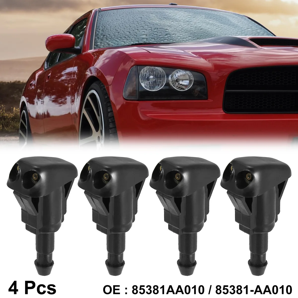 Unique-Bargains Unique-Bargains 85381 Windshield Washer Nozzle Kit 4pcs Black — product photo