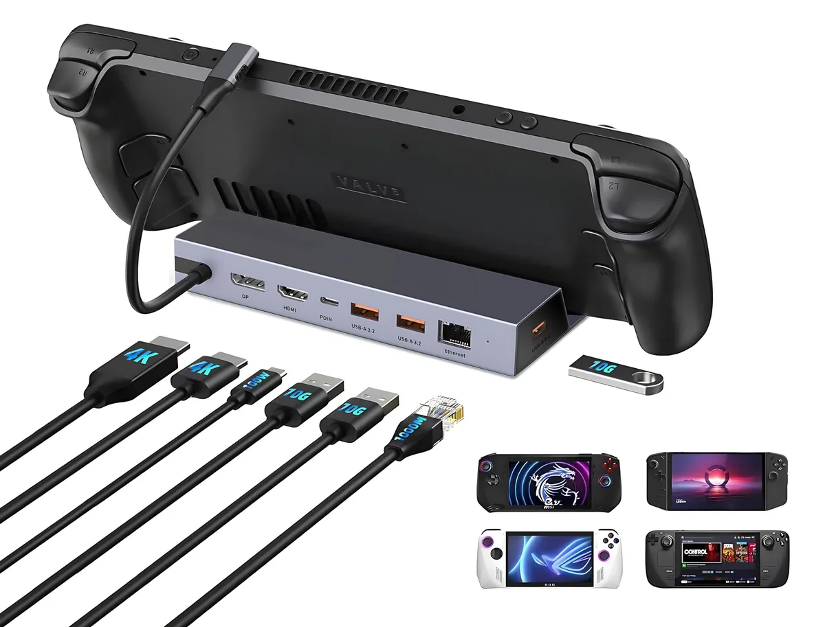  IAVKYU AS0207 7-in-1 Docking Station Grey HDMI DisplayPort — product photo
