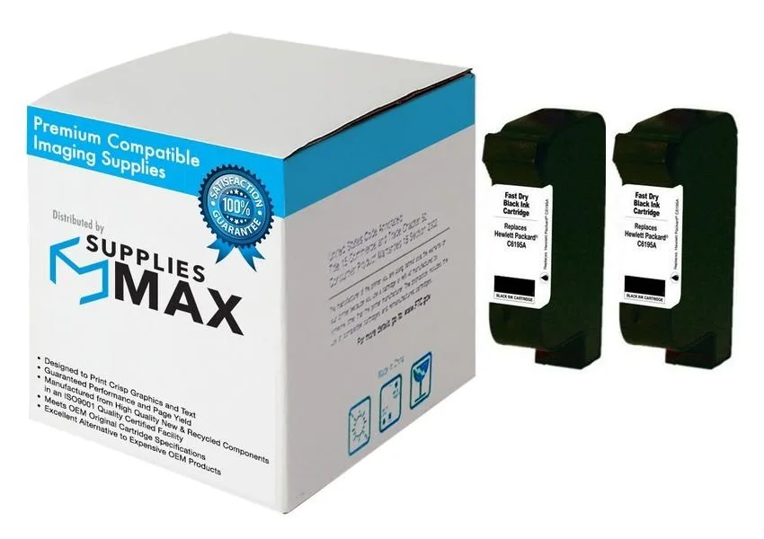 SuppliesMax SuppliesMax Remanufactured Inkjet Cartridge 2-Pack Black for Pitney-Bowes 660-6 — product photo