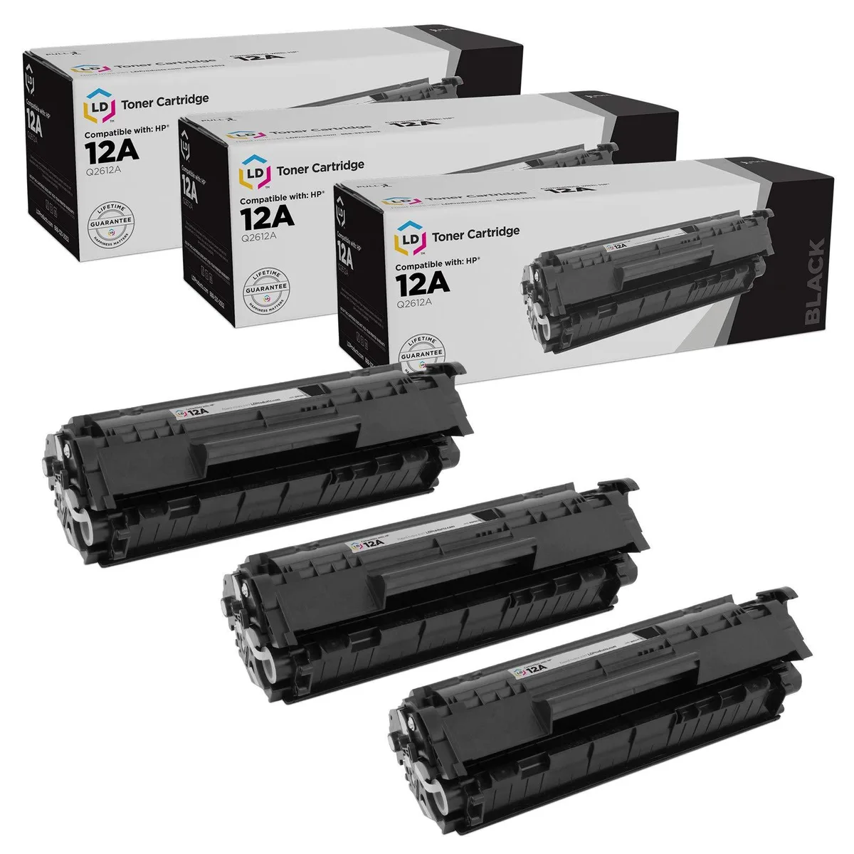 LD Products LD Products Compatible Toner Cartridge for HP 12A Q2612A Black 3-Pack — product photo