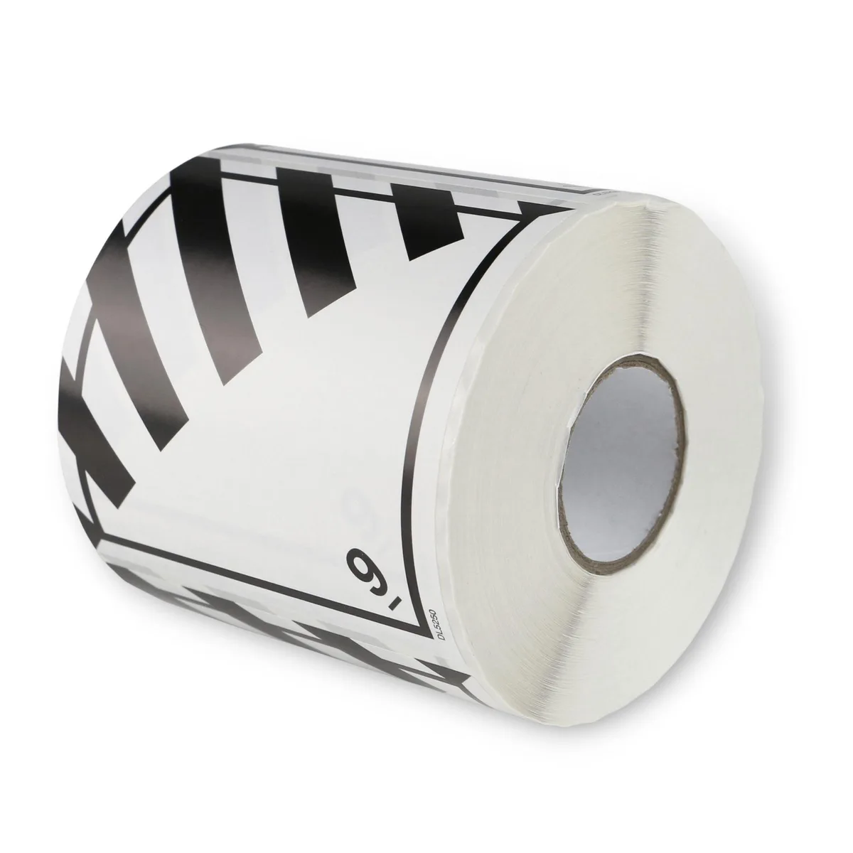 White square hazard class 9 labels on a roll of 500