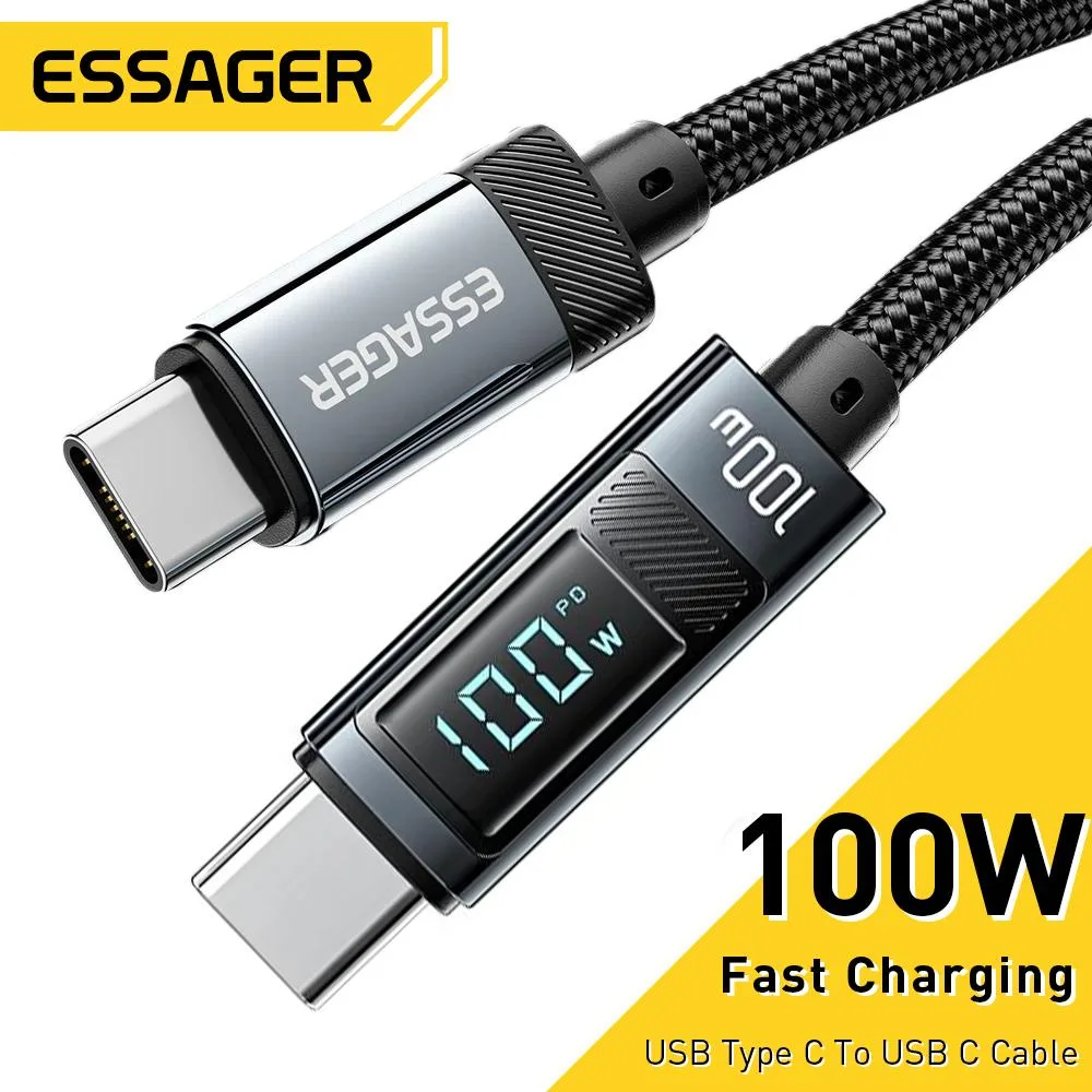 Jansicotek Jansicotek Essager HC100W USB-C Cable 6.6ft 100W PD LED Display — product photo