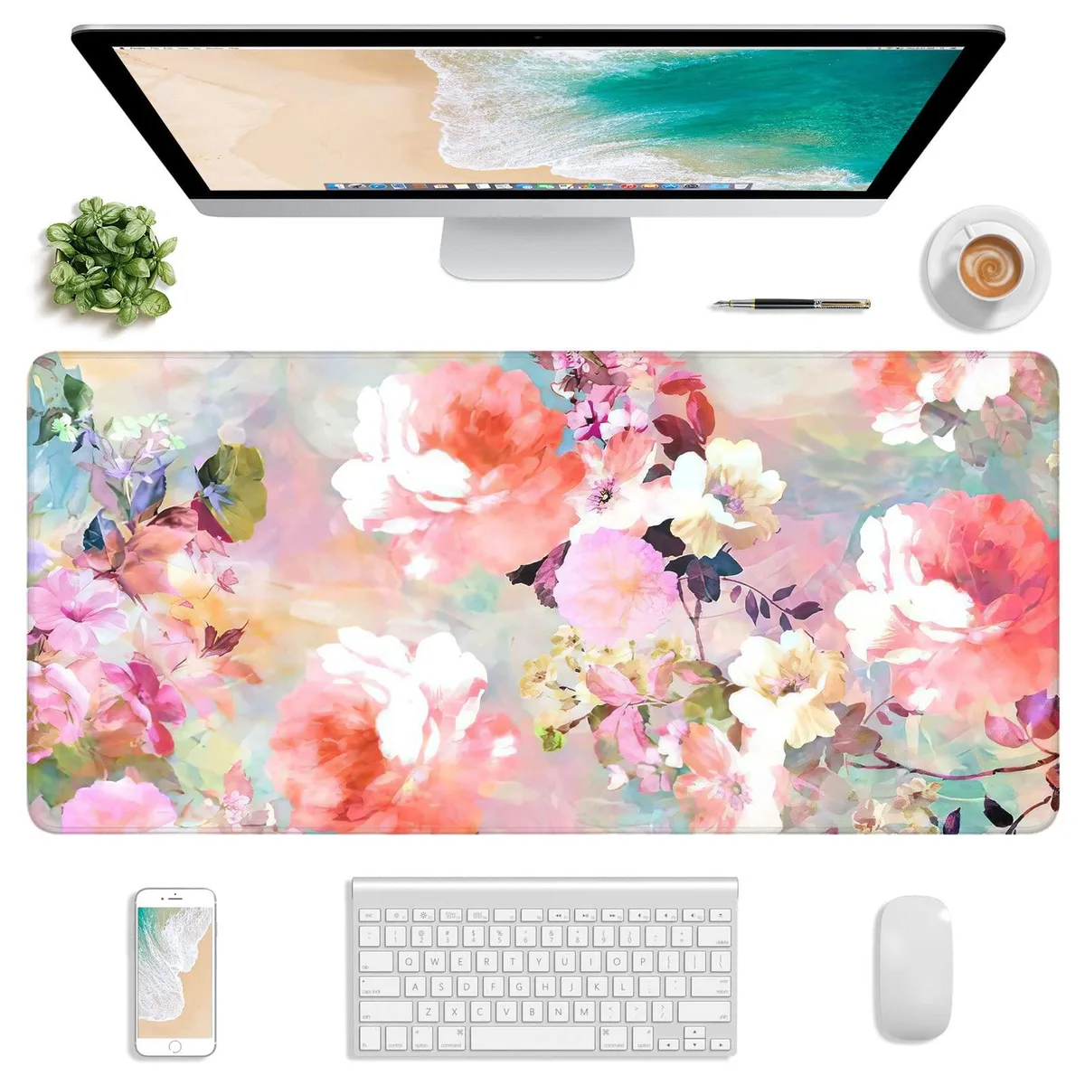 KEHIPI KEHIPI 30x14 inch Extended Mouse Pad Flower — product photo