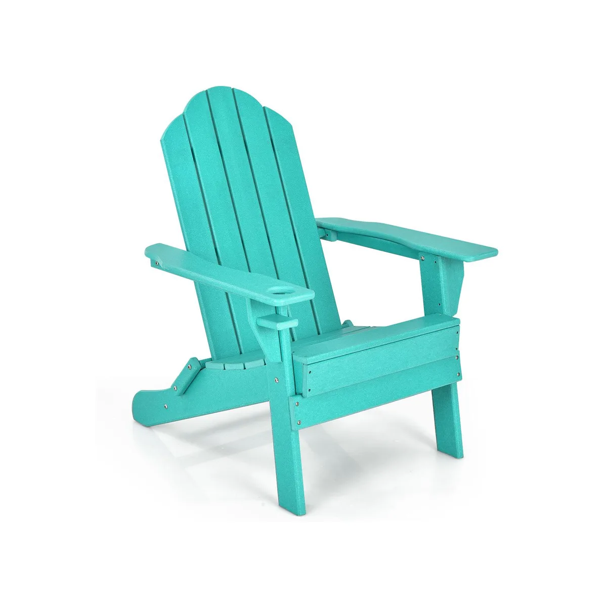 SlickBlue SlickBlue Foldable Weather Resistant Patio Chair with Built-in Cup Holder Turquoise — product photo