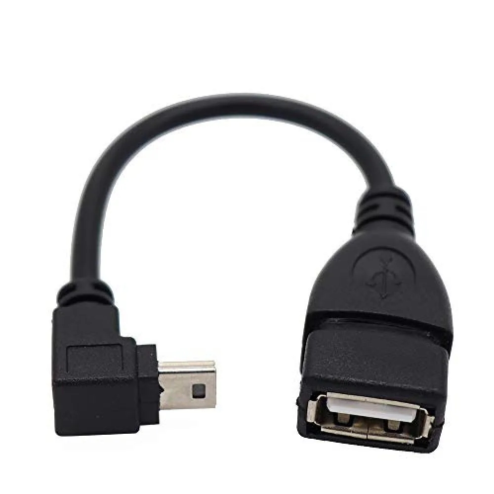 Japanese Import Japanese Import USB miniB male to A female 90° L-type OTG cable 14cm 480Mbps — product photo