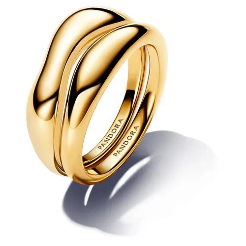 PANDORA PANDORA Organically Shaped Stacking Rings 14k gold-plated set of two — product photo