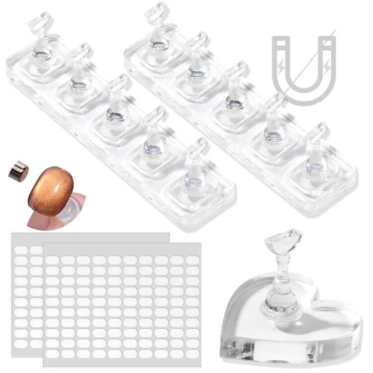  Avery Furtherpretty Non-Magnetic Acrylic Nail Stand Set 10 holders 200 tapes — product photo