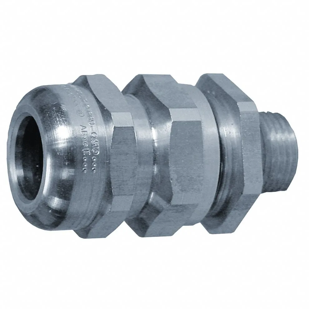 Nickel-plated brass straight cable connector, grey finish