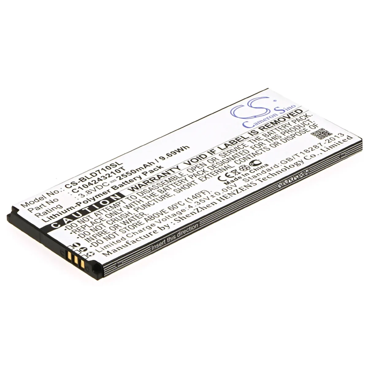 Cameron &amp; Co Cameron &amp; Co DS-CS-BLD710SL cell phone battery 2.55 Ah — product photo