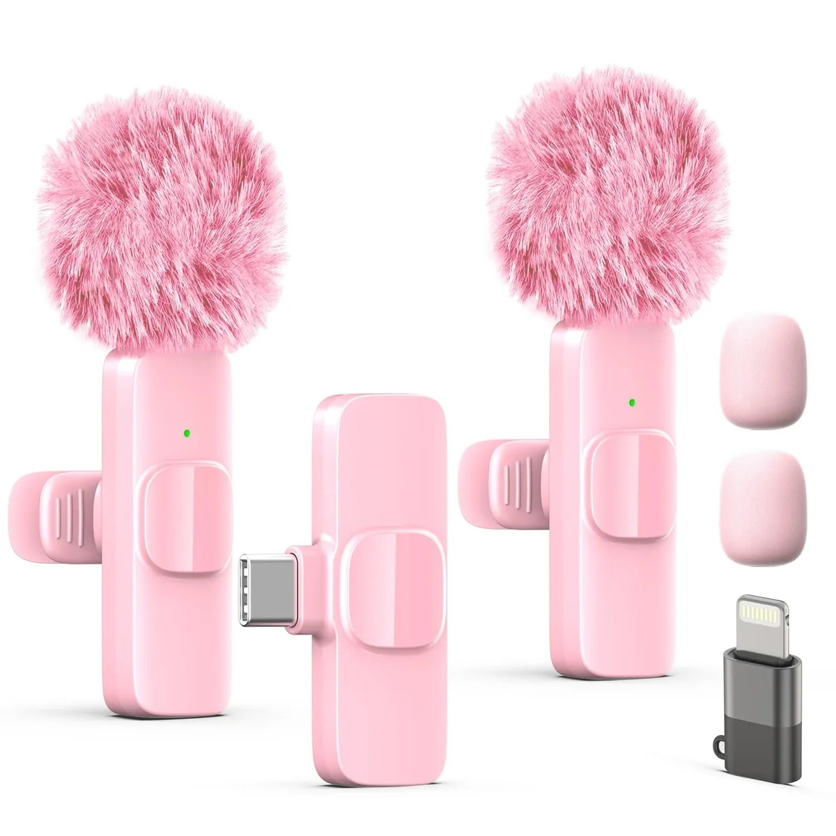  LIZHUZHONG K9 Wireless Lavalier Microphone Pink — product photo