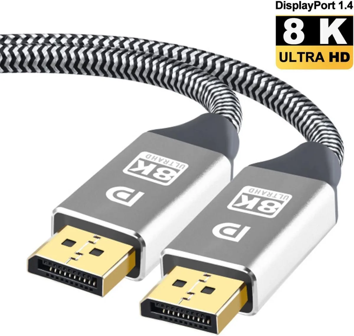 SMUGDESK SMUGDESK DisplayPort 1.4 cable 6.6 ft 32.4 Gbps Silver — product photo