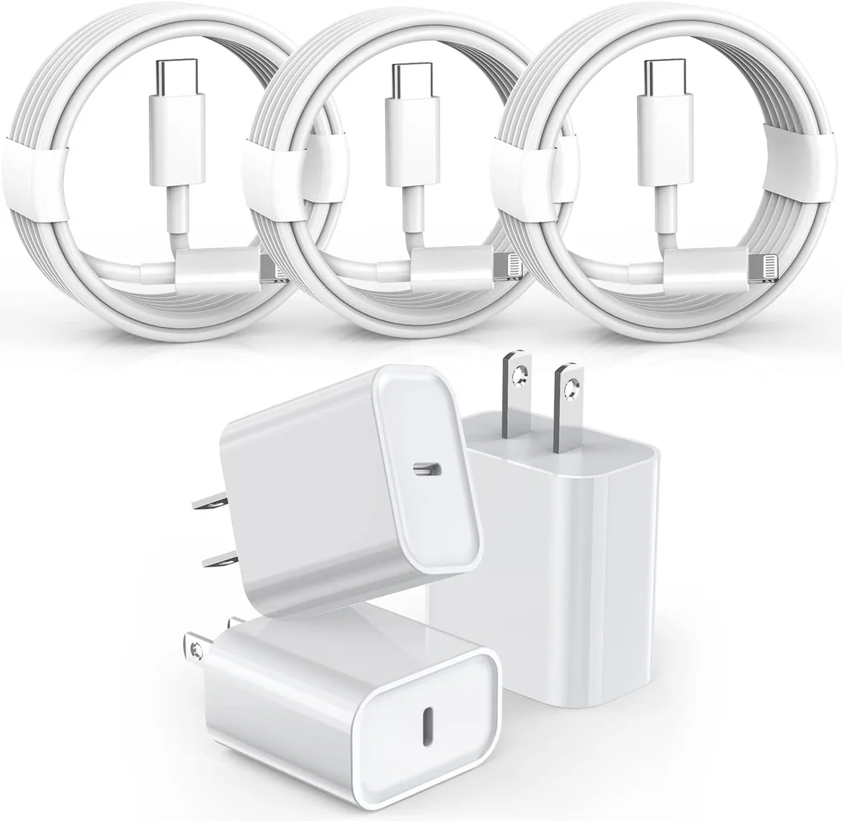 ONITOON ONITOON 3 Pack USB‑C Wall Charger with 6 ft Lightning Cable — product photo