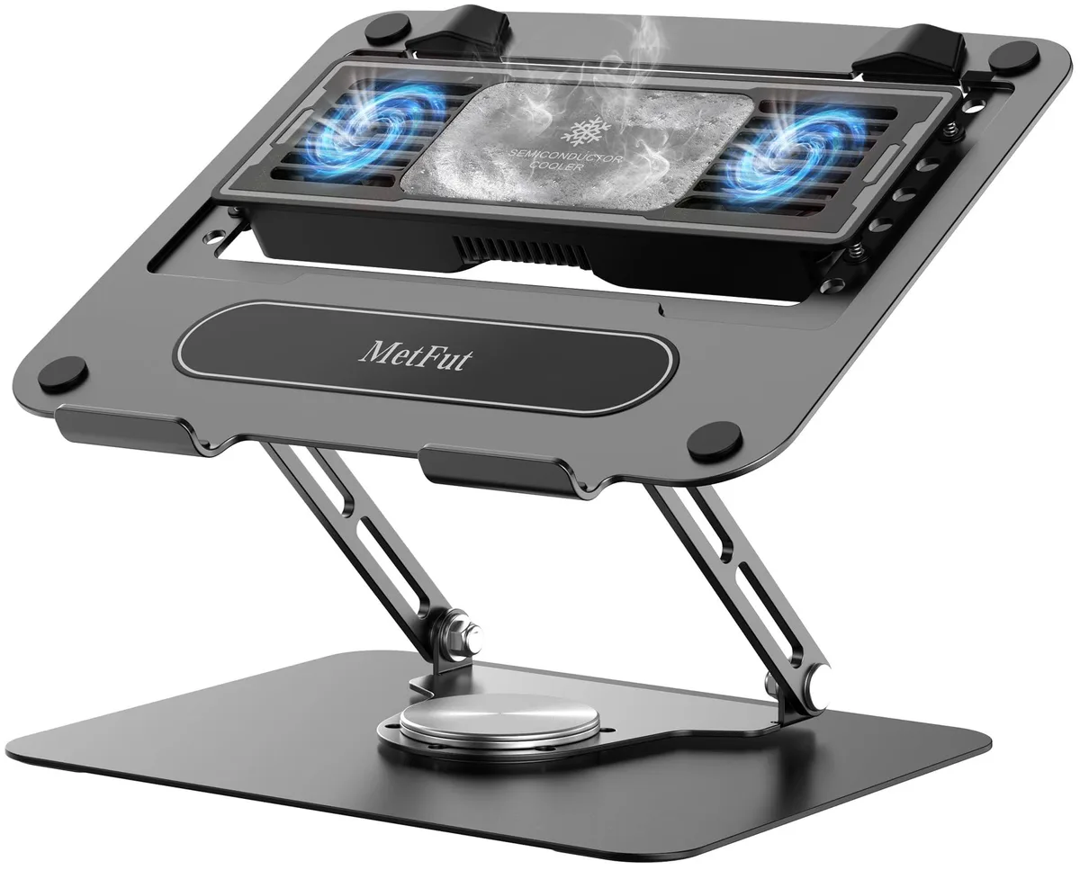 MetFut LZ-D21 Laptop Cooling Pad, Detachable Cooler, 360° Base, Black — product photo