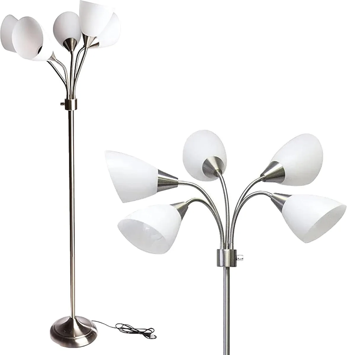 TUKO TUKO 7205-22 floor lamp 67 inch 5 shade silver — product photo