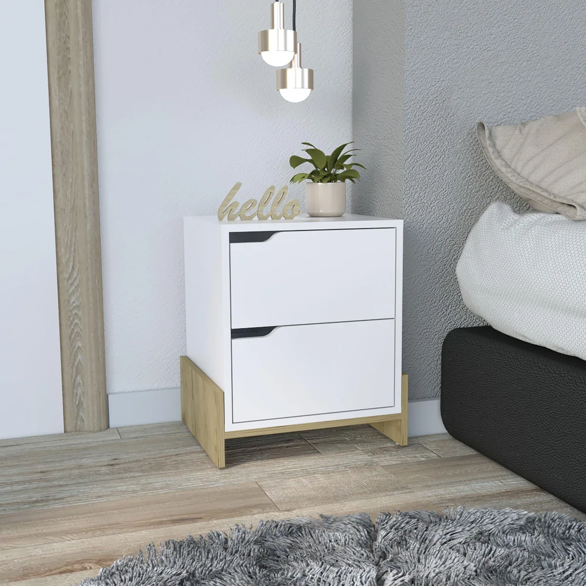 tuphen tuphen Luss Nightstand 2-Drawer Bedside Table Multicolor 17x146cm — product photo