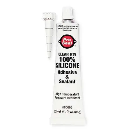Small clear tube of Pro-Seal 80066 RTV silicone sealant 3 oz