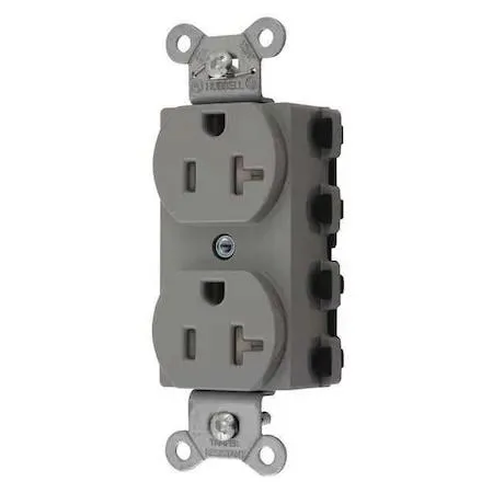 Hubbell Incorporated Hubbell Incorporated SNAP5362GYTRA 20 A 125 V AC flush-mount duplex receptacle — product photo