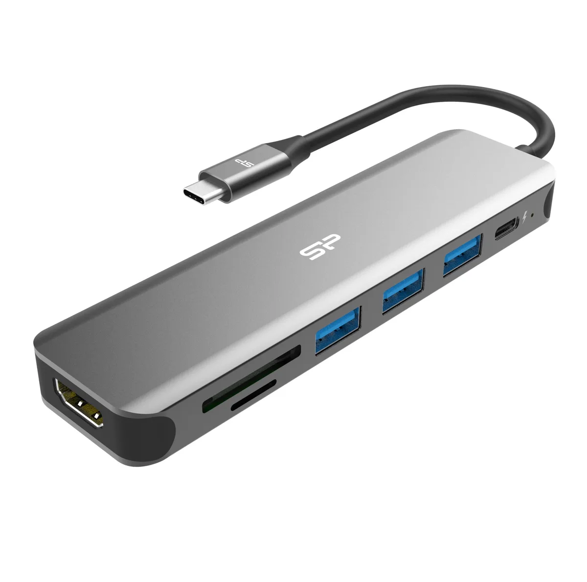 Silicon Power Silicon Power Boost SU20 7-in-1 Docking Station USB 3.2 Gen 1 Type-C 60W PD 4K 30Hz — product photo