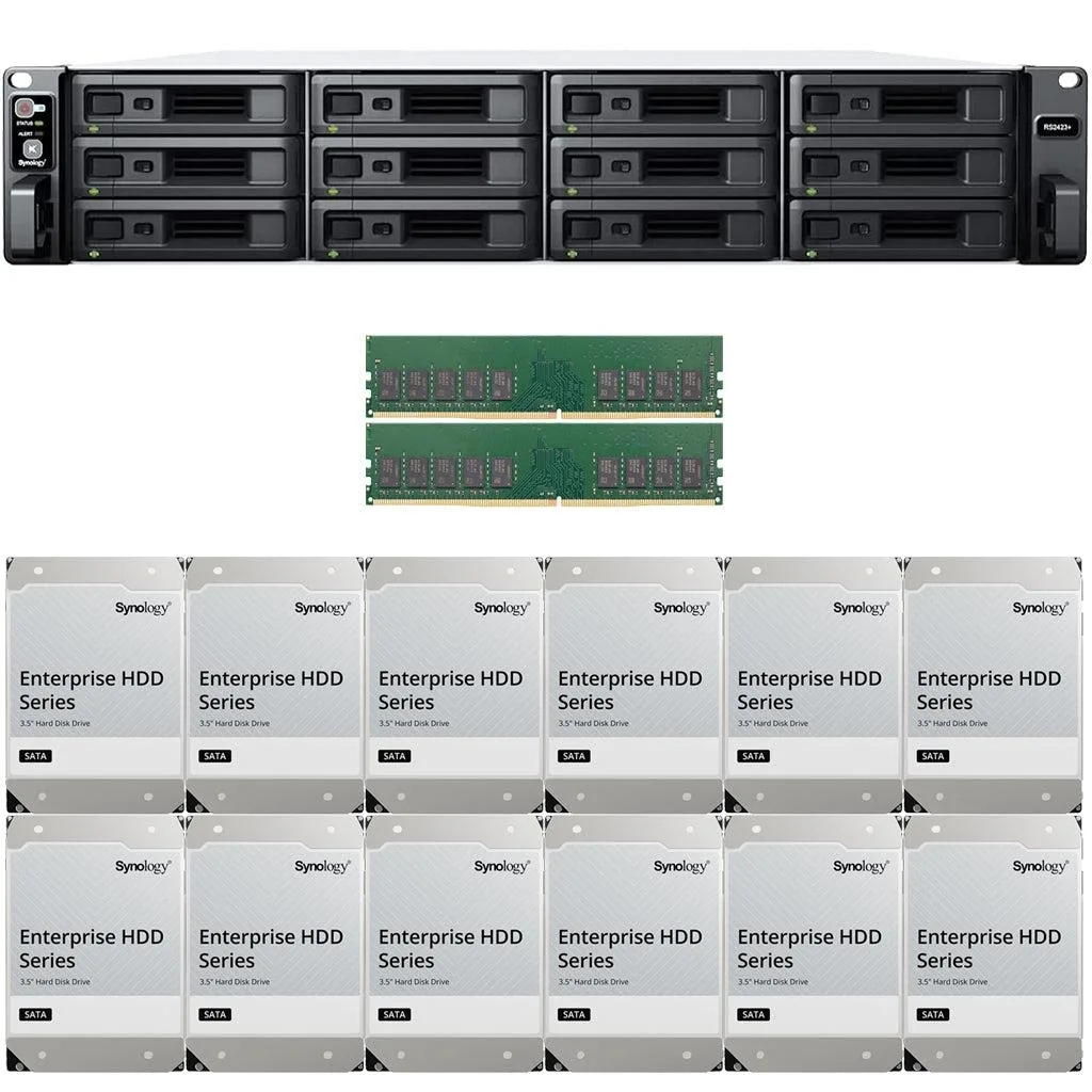 Synology Inc. Synology RS2423+ 12-Bay Rackmount NAS 16GB 96TB — product photo