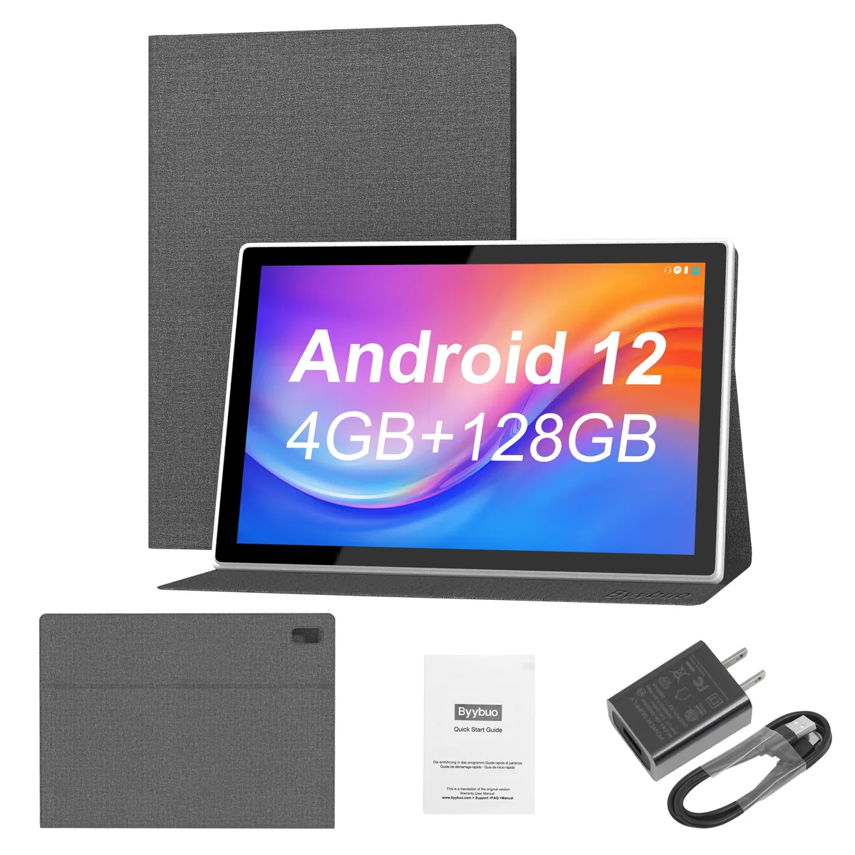 BYYBUO BYYBUO 10.1" Tablet Android 12 4GB 128GB Gray — product photo
