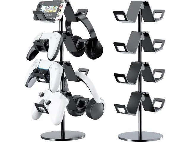 LORDWORLD LORDWORLD 4-Tier Controller & Headphone Stand (Black) — product photo