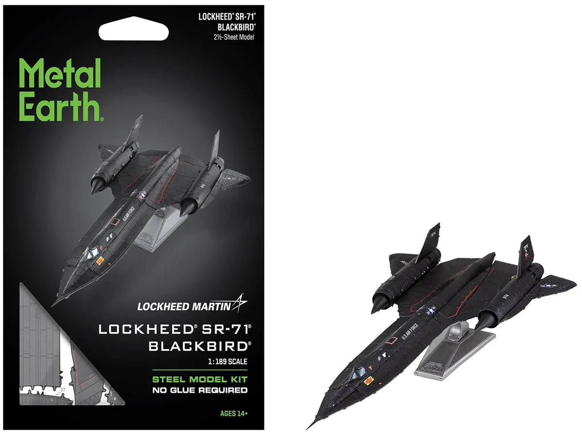 Metal Earth Metal Earth Lockheed SR-71 Blackbird Aircraft "United States Air Force" Hobby Collectible — product photo