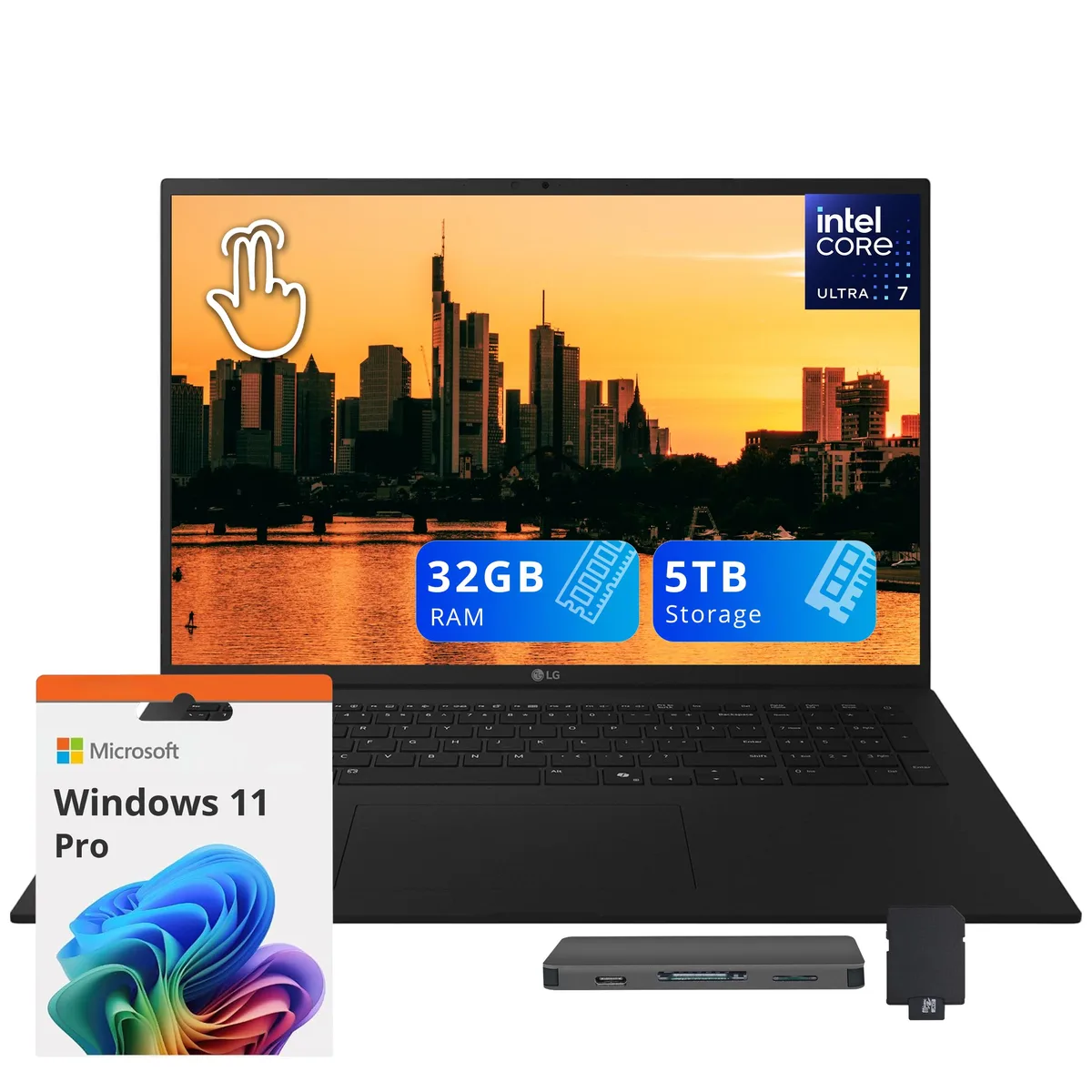 LG Electronics LG Electronics Gram 17" Touchscreen Business Laptop Ultra 7 258V 32GB 4TB + 1TB Dock Black — product photo