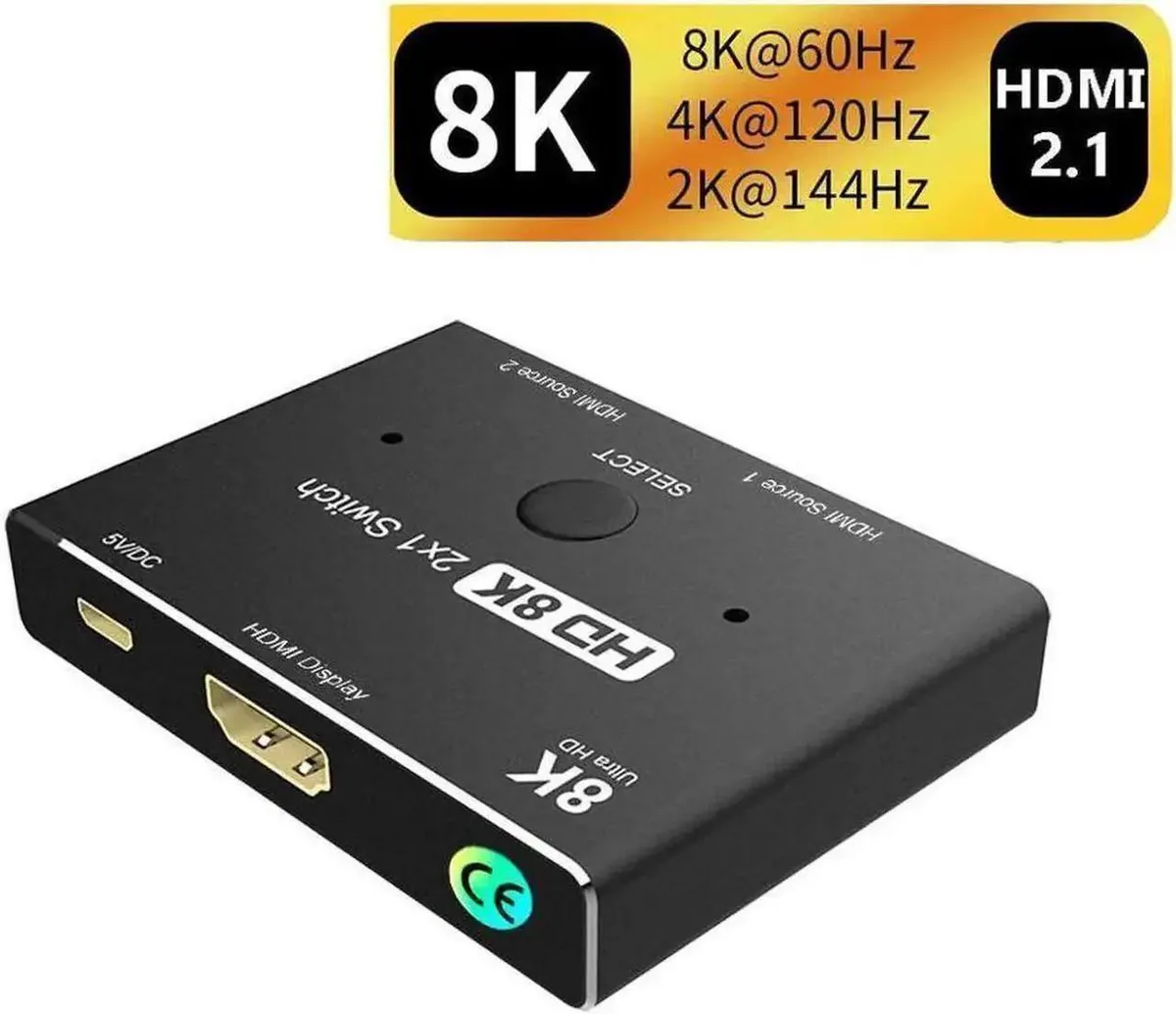 SMUGDESK SMUGDESK Directional 2×1 HDMI 2.1 Switch 48Gbps 8K@60Hz 4K@120Hz HDCP2.3 HDR — product photo