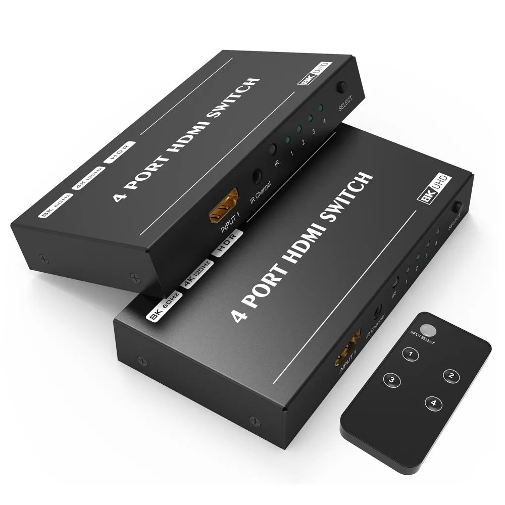 Jansicotek Jansicotek 4K@120Hz 8K@60Hz HDMI 2.1 4x1 Video Switch with Remote — product photo