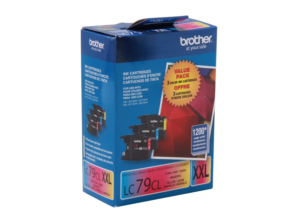 Brother Brother LC793PKS Super High Yield Ink Cartridges 3 Pack Cyan Magenta Yellow 1200 Pages — product photo