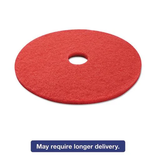 Red 21 inch diameter floor buffing pad one inch thick