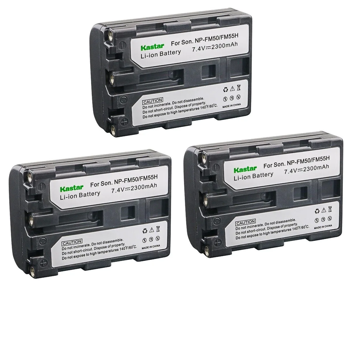Kastar Kastar 3-Pack NP-FM50 NP-FM55H Camera Battery 7.4V 2300mAh — product photo
