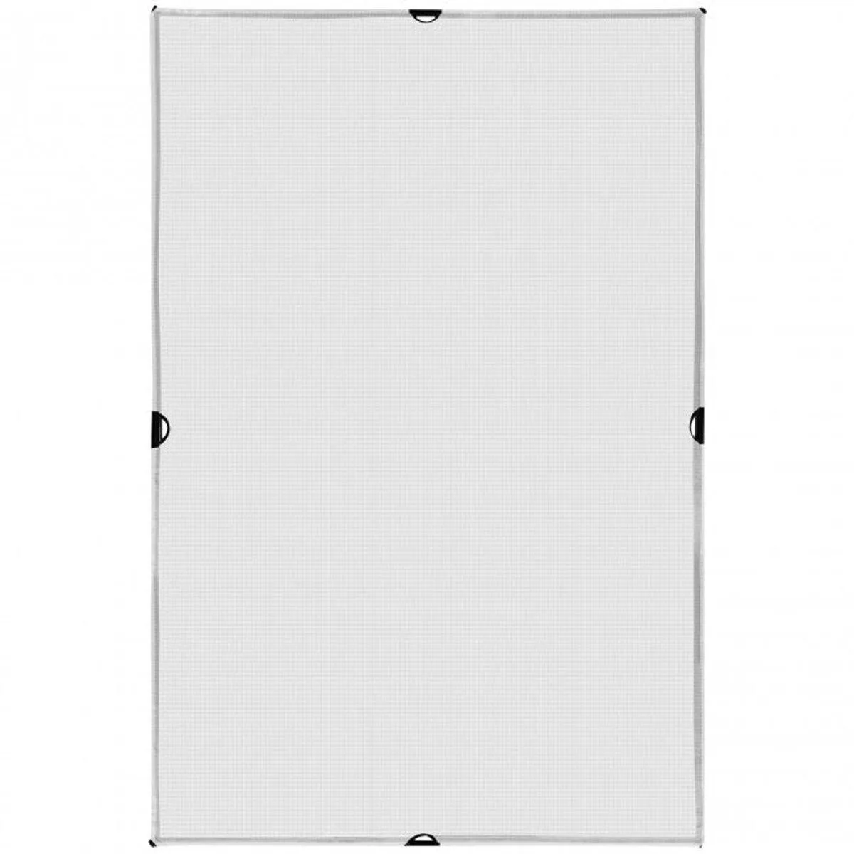 White rectangular 4x6 foot grid cloth diffuser fabric with hook-and-loop edges