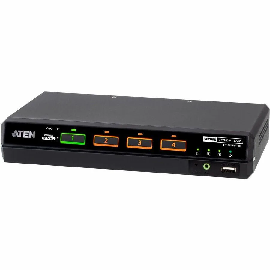 ATEN TECHNOLOGIES ATEN TECHNOLOGIES CS1184DPH4C 4-Port Single Display Secure KVM Switch PP4.0 with CAC Support — product photo