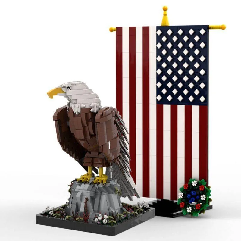 ZITIANYOUBUILD ZITIANYOUBUILD MOC-161001 &amp; MOC-161100 American Bald Eagle with Flag 1965 building set — product photo