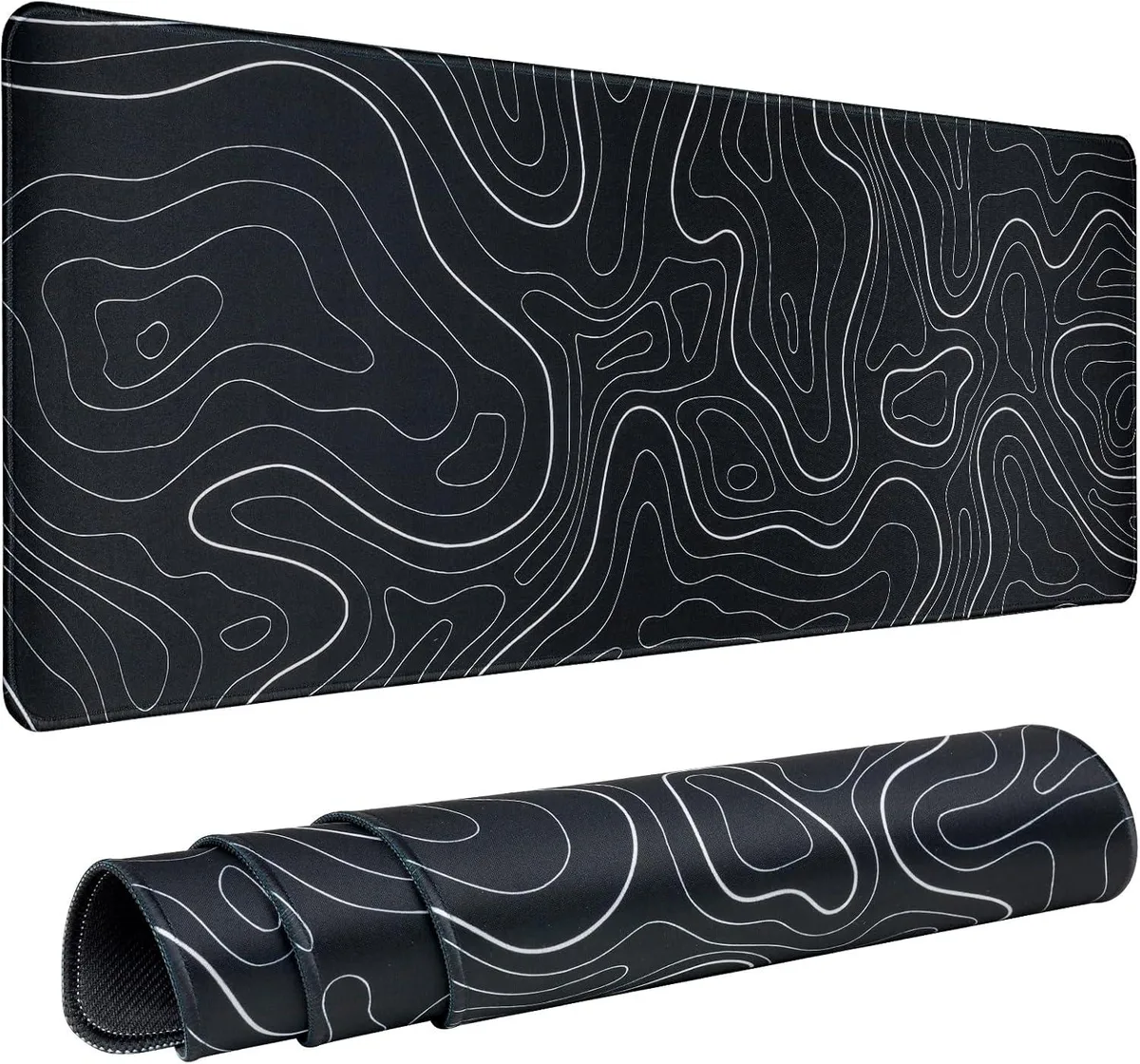BAOFENG BAOFENG Gaming Mouse Pad Large 31.5 x 11.8in Topographic Black — product photo