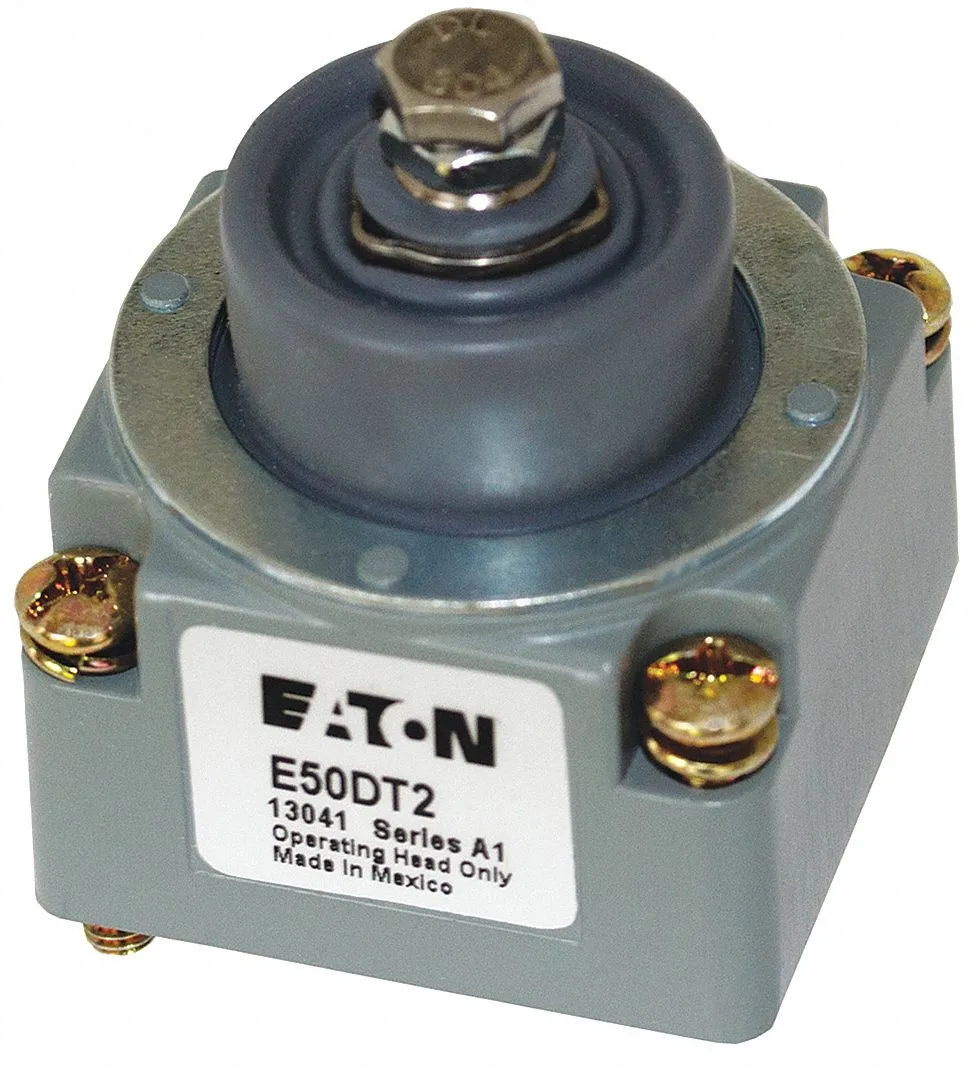 Eaton E50DT2 limit switch head with adjustable top push-button actuator, metal body