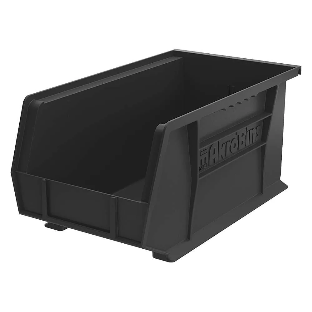 Akro-Mils Akro-Mils 30240BLACK Hang & Stack Storage Bin, Black — product photo