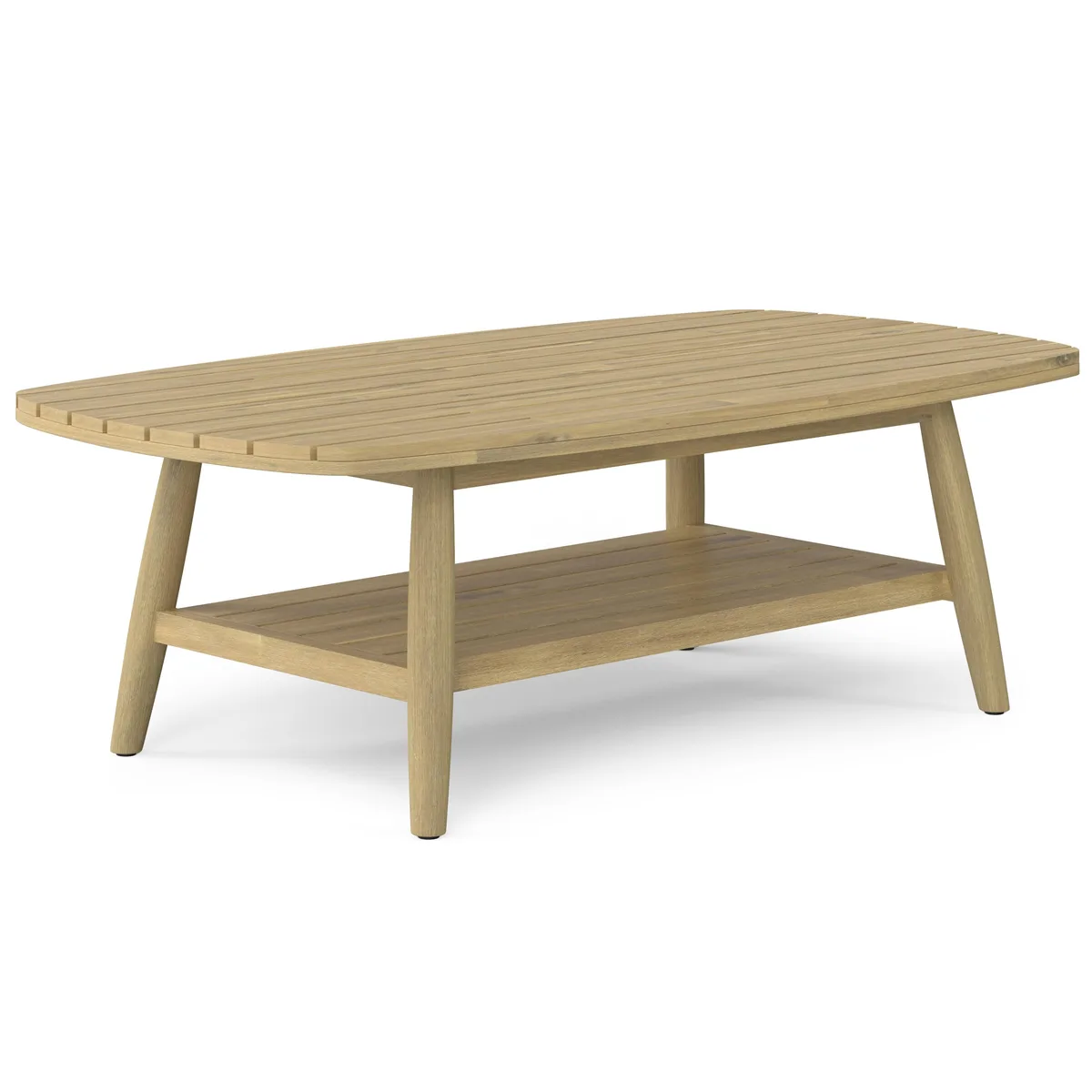 tuphen tuphen Bayshore Outdoor Coffee Table Light Teak 43.3" W x 23.6" D x 14.2" H — product photo
