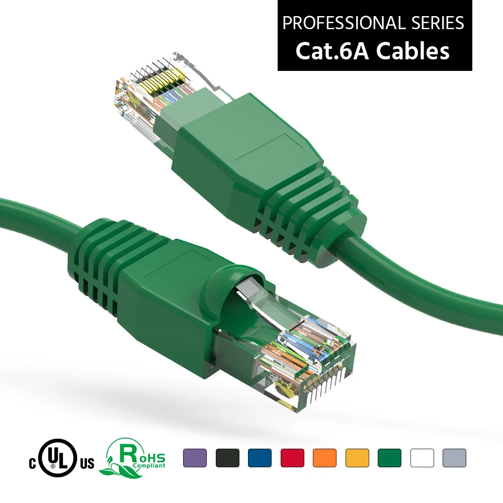 Nippon Labs Nippon Labs 60CAT6A-1GN 1 ft network ethernet cable 10 pack Cat6A green — product photo